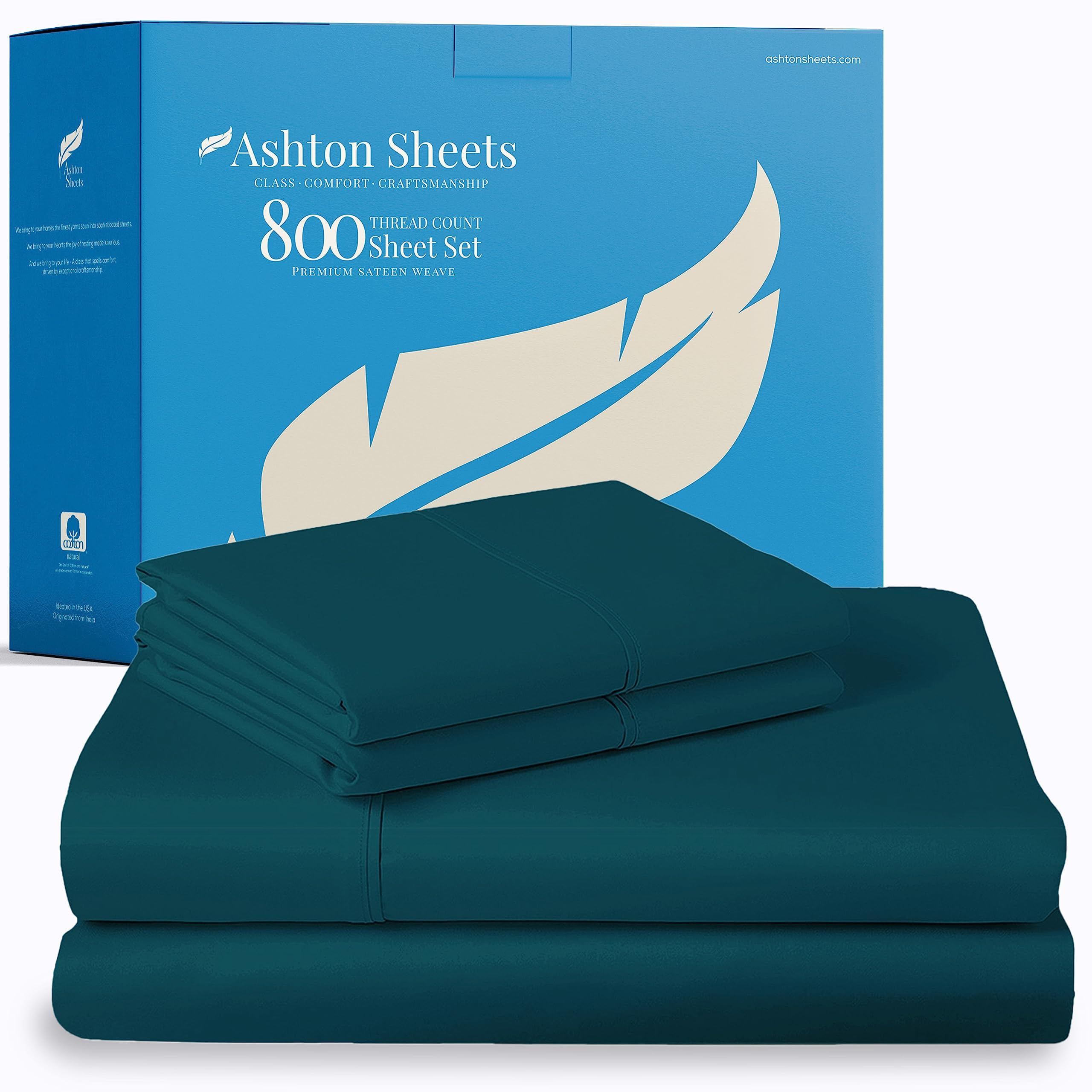 Ashton Sheets 100 Egyptian Cotton Split King Sheets Sets for Adjustable Bed - Luxury 800 Thread Count 5