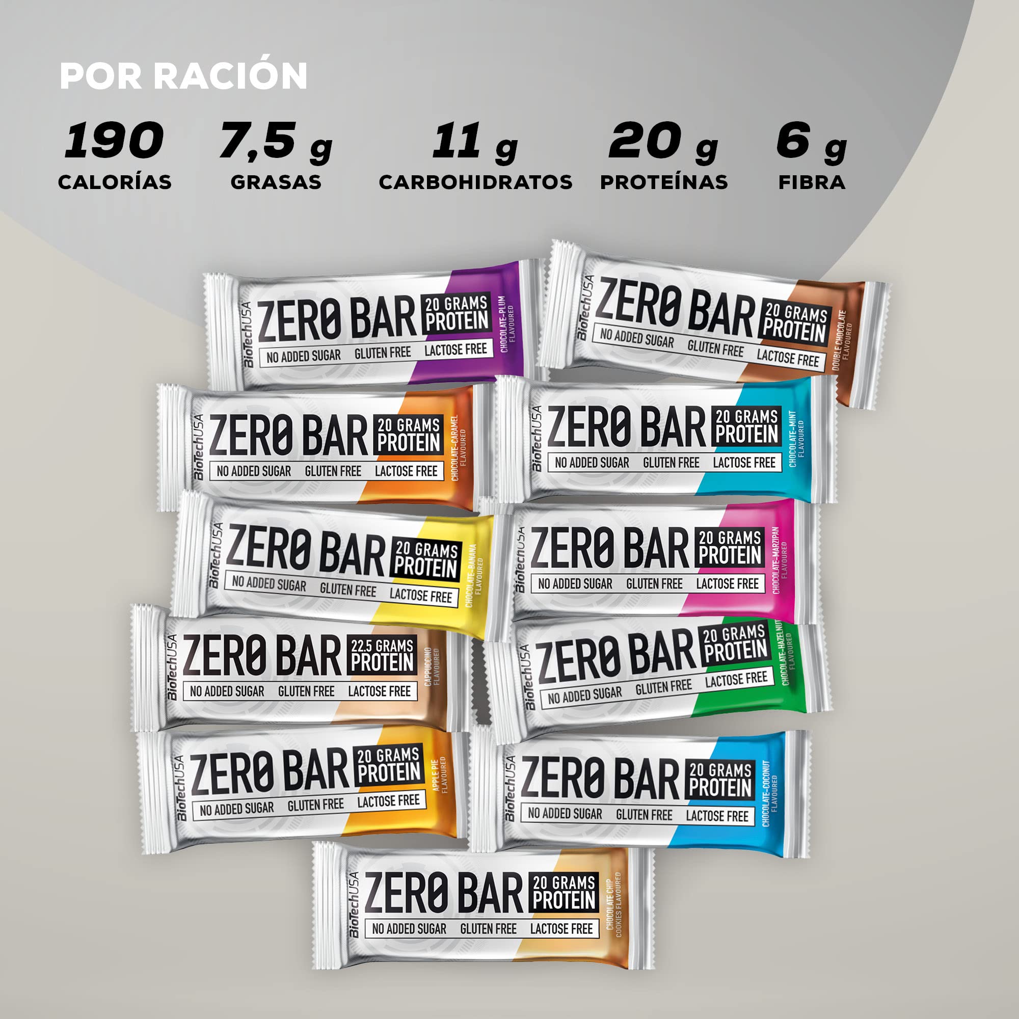 BioTechUSA Zero Bar Protein Snack - Bajo en Azúcar y Sin Lactosa | Textura Crujiente | Deliciosos Sabores | Ideal para Dietas y Entrenamientos, 20*50 g, Chocolate-Avellana
