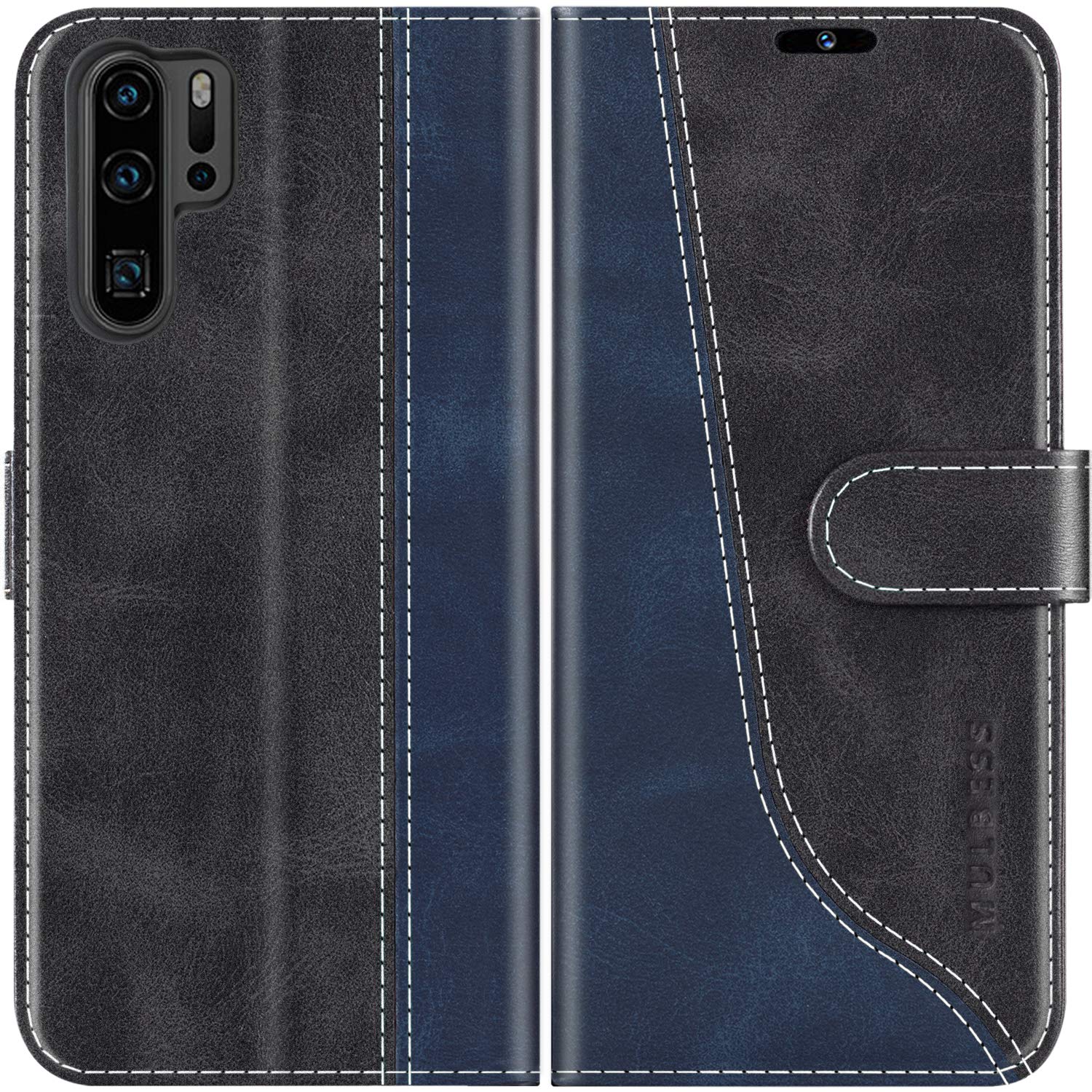 ZONNAVI Cover per Huawei P30, Flip Custodia Pelle PU con [Slot Cart] [ Supporto Stand] [Magnetica], Cover a Libro Portafoglio per Huawei P30 (Nero