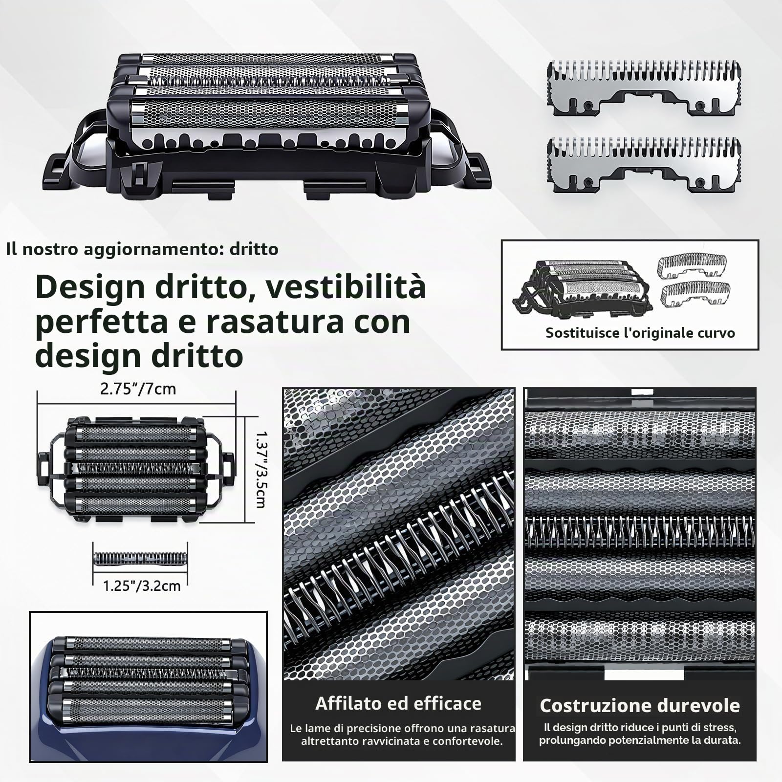 Lame di ricambio WES9032Y1361 compatibili con i rasoi elettrici Panasonic ARC5 ES-LV97, ES-LV95, ES-LV81, ES-LV69, ES-LV67, ES-LV65, ES-LV61 (confezione da 1)