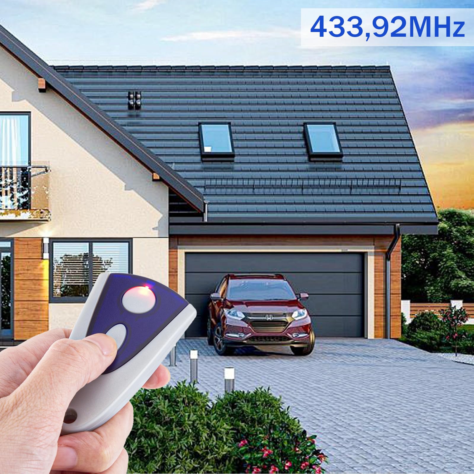Lot de 2 Émetteur Porte de Garage 433,92MHz Compatible avec Novoferm Novotron 502 MAX43-2 Novotron 512 MIX43-2 pour Novotron 522 Novoferm MNHS433-2