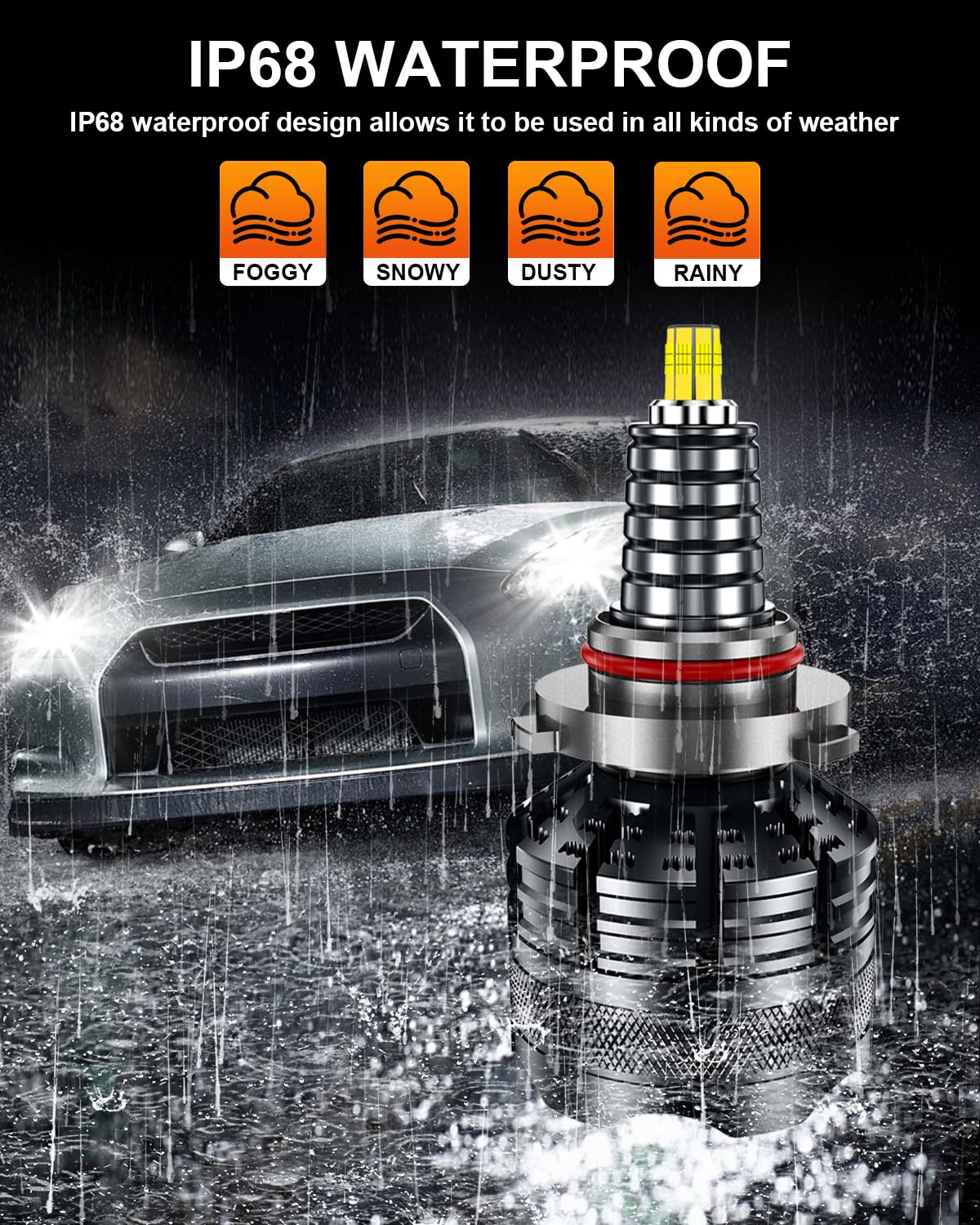 Bombillas HB3/9005 LED,360° 96 CSP Chips 8 Caras 800% Más Brillante Bombilla 30000LM 150W 6500K Blanco LED HB3 Coche y Moto Para Canbus Sin Errores,Lmpermeable IP68 Plug And Play,Juego De 2
