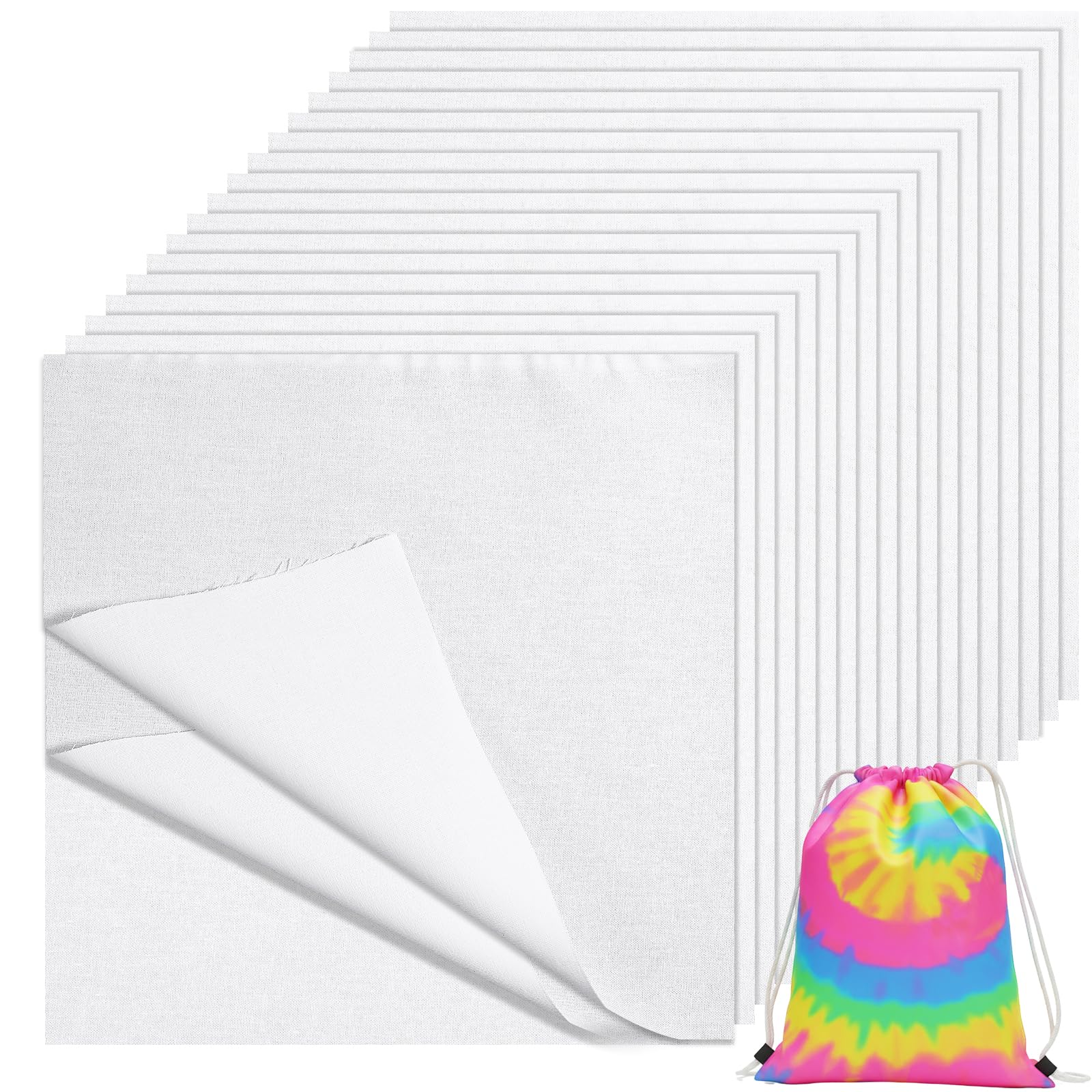 20pcs White Cotton Fabric Squares, 10x10 Inch Cotton Precut Quilting Fabric Bundles, Embroidery Cloth for Craft Lovers DIY Sewing Crafting