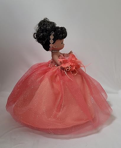 Miniatura 2 de 17" Precious Moment Quinceañera Vinyl Doll con vestido de tul (membrillo anos) ARC8421-20 ~Flamingo~