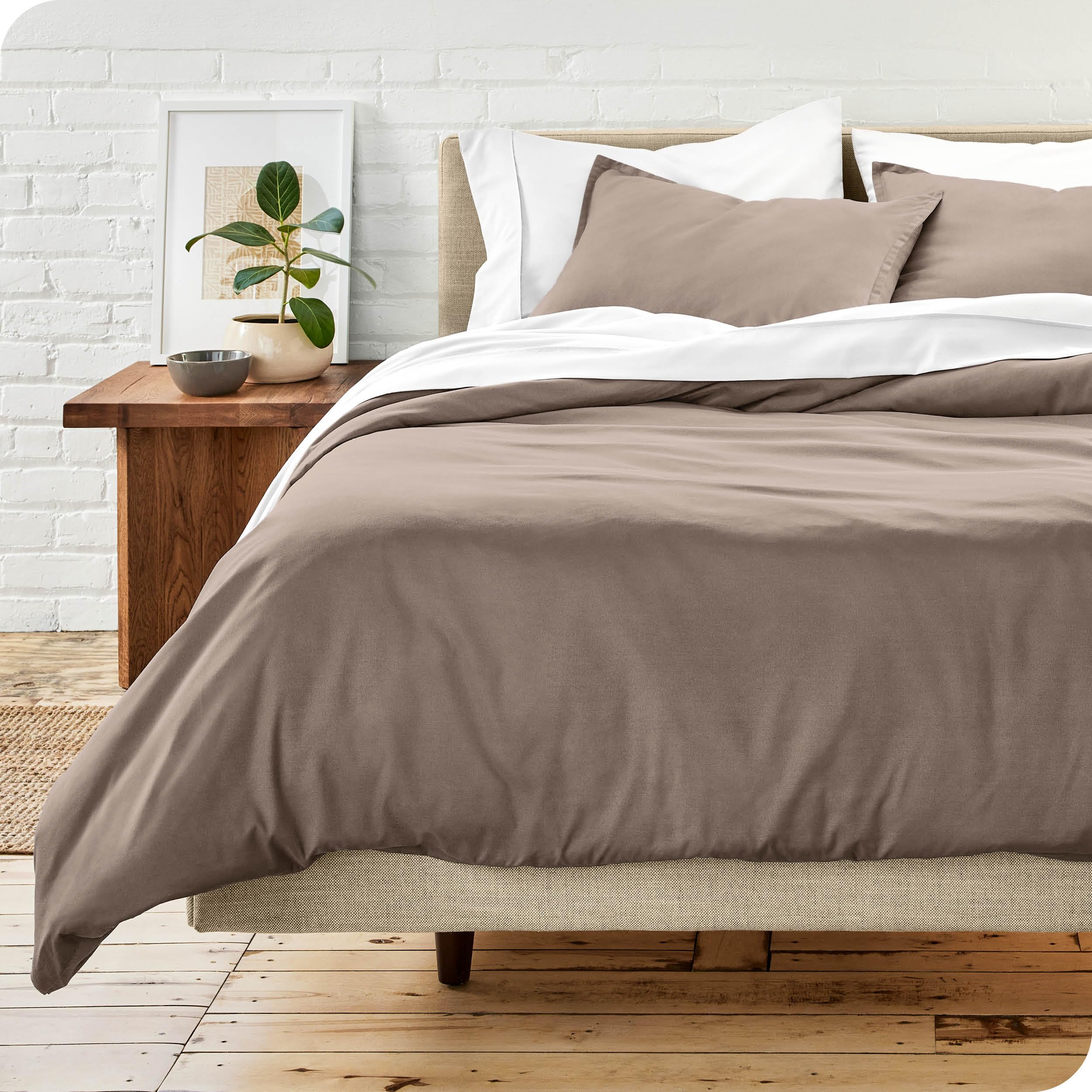 Bare Home Set Copripiumino Collezione Premium 1800 ultra morbida - Copripiumino leggero e fresco - Copripiumino dalla texture soffice (240 x 220/80 x 80 x 2, Tortora)