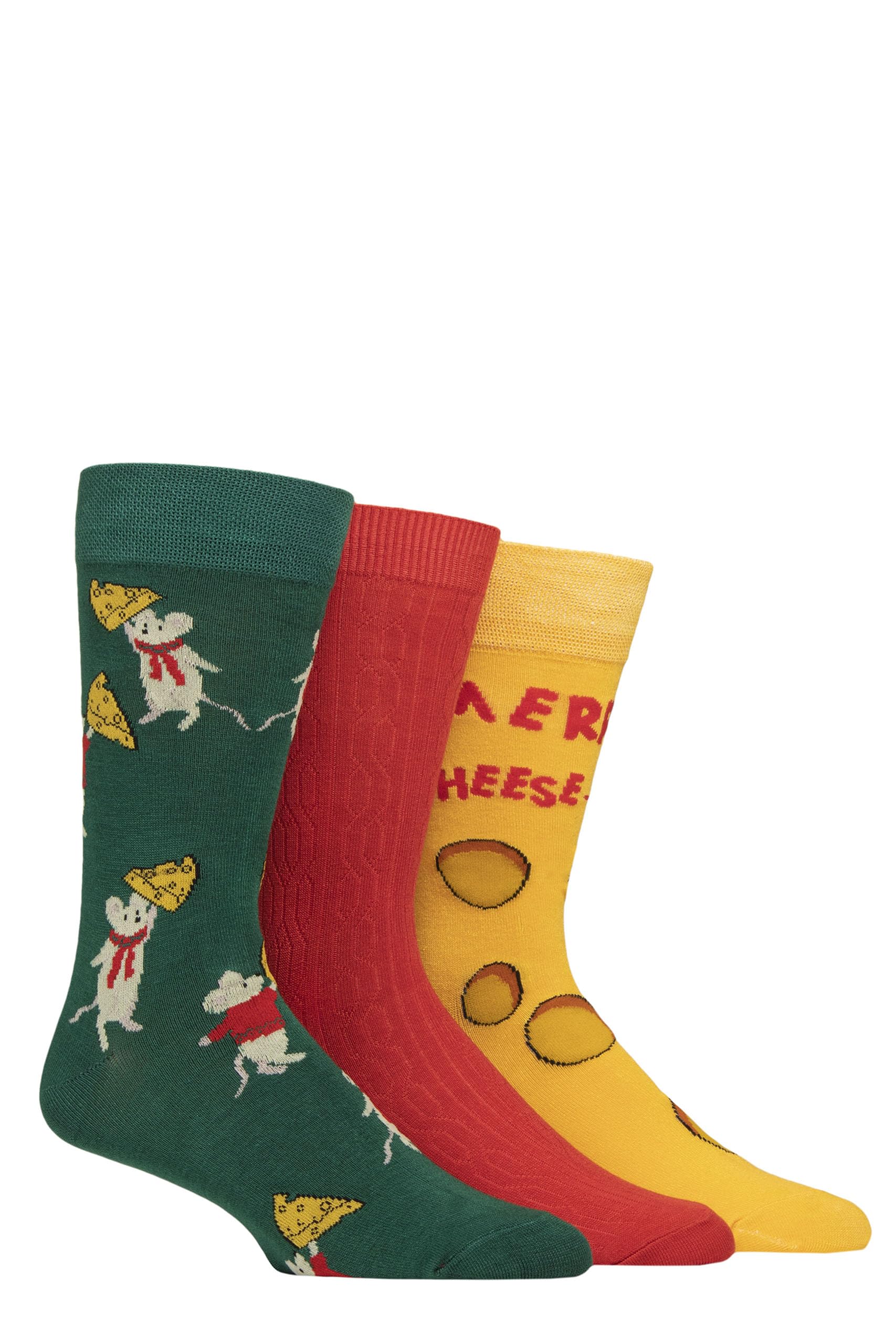 Sockshop Men's Merry Cheesemas Lazy Panda Christmas Bamboo Socks Pack Of 3 (Uk, Numeric, 7, 11, Regular, Regular, )