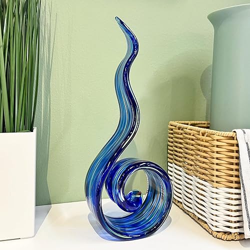 Miniatura 2 de Escultura de cristal soplado a mano de 11.4 pulgadas de alto, escultura de arte estilo Murano, estatuas de decoración del hogar, decoración del