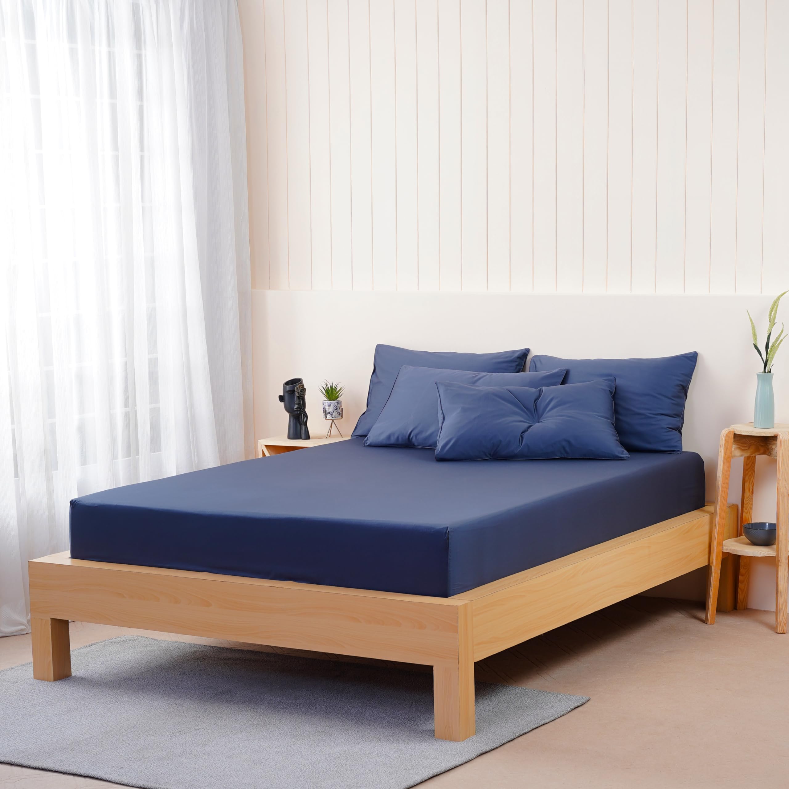 Sheet Story 100% Egyptian Cotton Double Fitted Sheet, 41cm deep, 400 Thread Count Fitted Bed Sheets Double