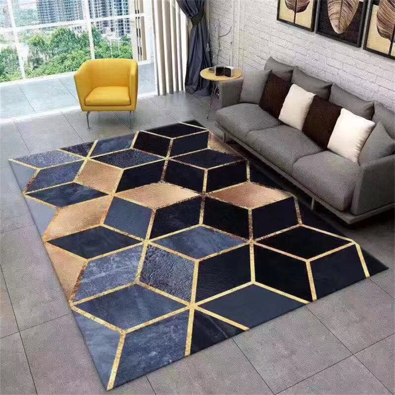 Sofas Salon Salón Estudio Geométrico Simple Decoracion habitacion Bebe Azul Alfombra habitacion Bebe alfombras Dormitorio niña alfombras Alfombra para casa170x240CM