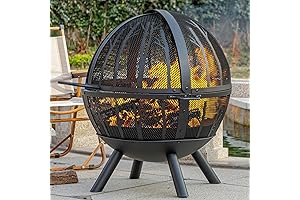 35 Inch Outdoor Fire Pit Wood Burning with BBQ Grill
