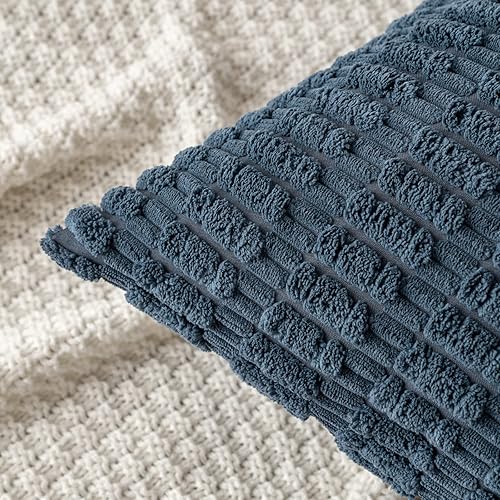 Miniatura 8 de MIULEE- Juego de 2 fundas de pana suave para cojín diseño a rayas estilo bohemio, moderno, rural decoración costera pverano, hogar, sala de estar,