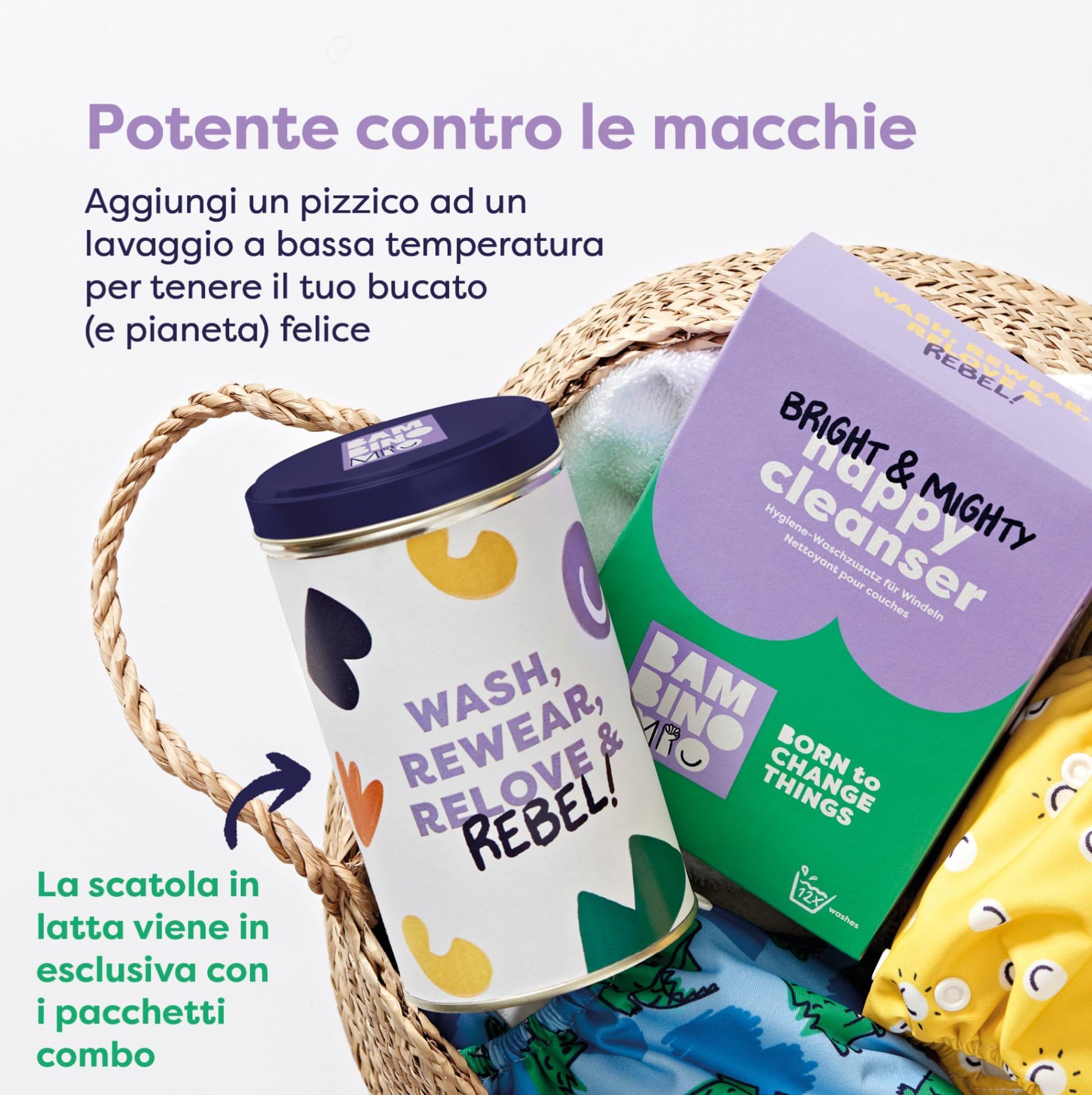 Bambino Mio Igienizzante Bucato Bebè 750g Rimuove le Macchie Pelli Delicate
