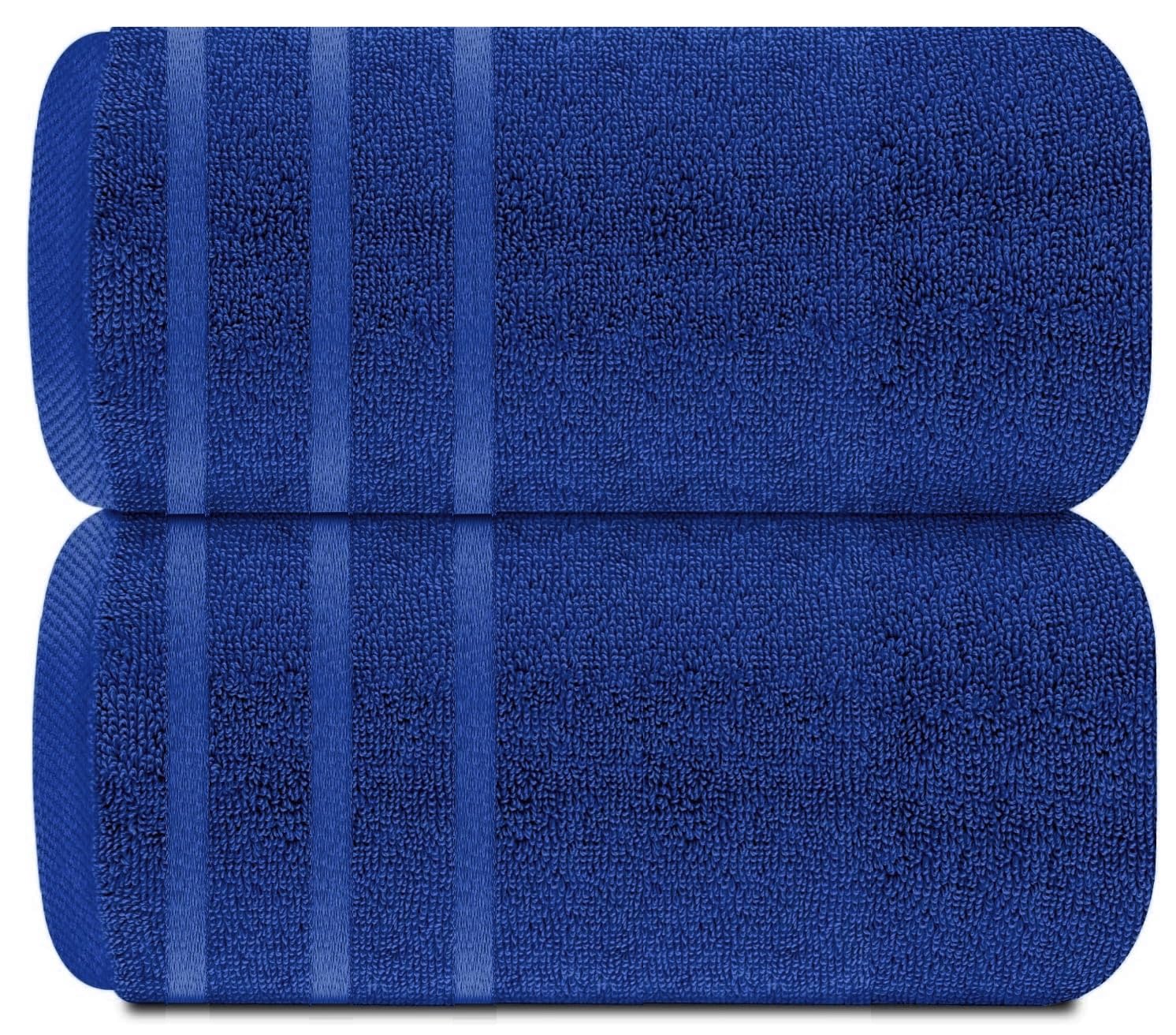 TEXTILESY Pack of 2 Super Jumbo Bath Sheet Premium 100% Egyptian Combed Cotton 100 x 200 cm-600 GSM Super Soft Large Bath Sheet Towels (Cotton