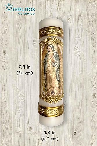 Miniatura 3 de Angelitos de Mexico Virgen de Guadalupe Vela Oración Nuestra Señora de Guadalupe Guadalupana Cirio Vela Veladora
