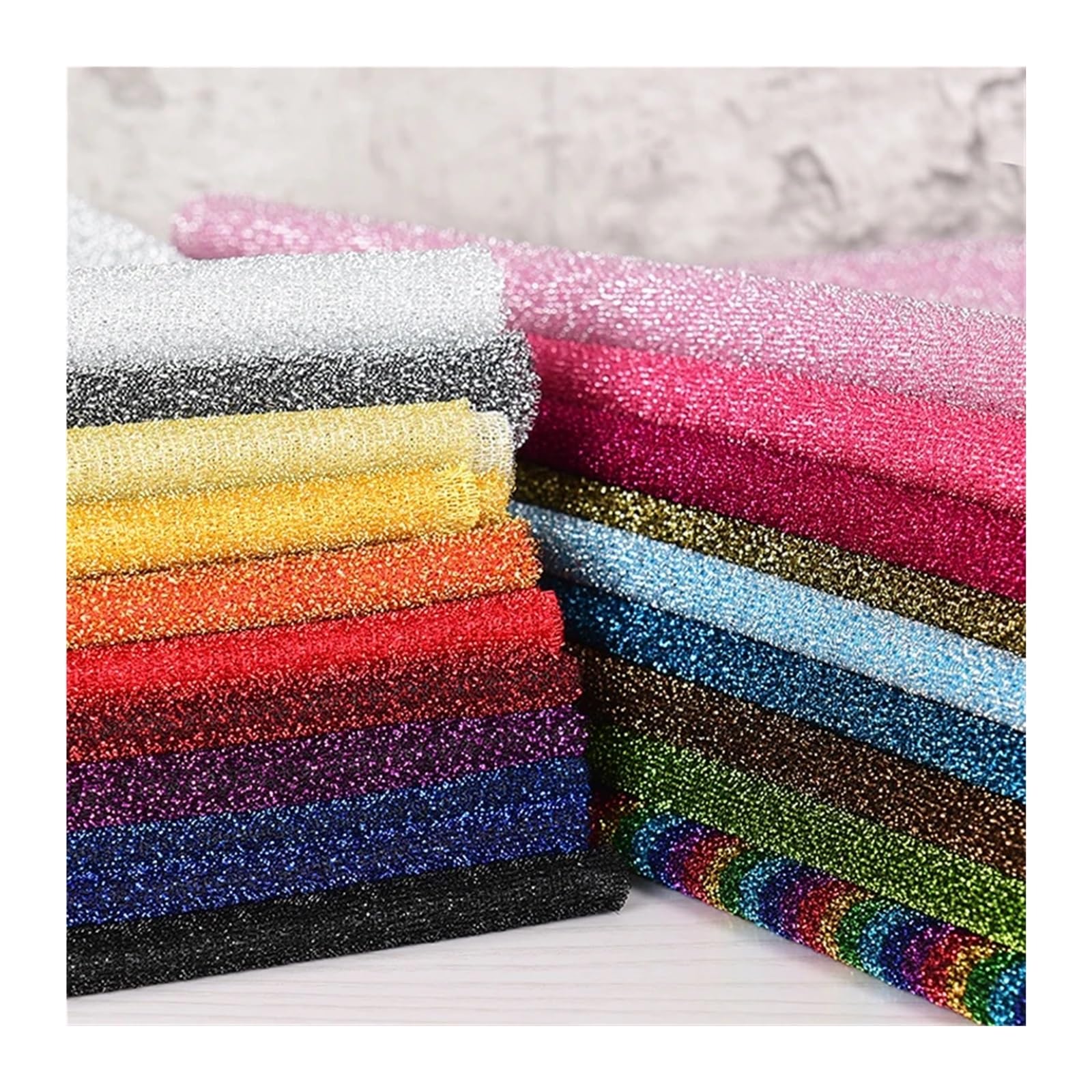 Tela de gasa brillante moda, multicolor, 150 cm ancho, 0,5 x 1, metros(S 17)