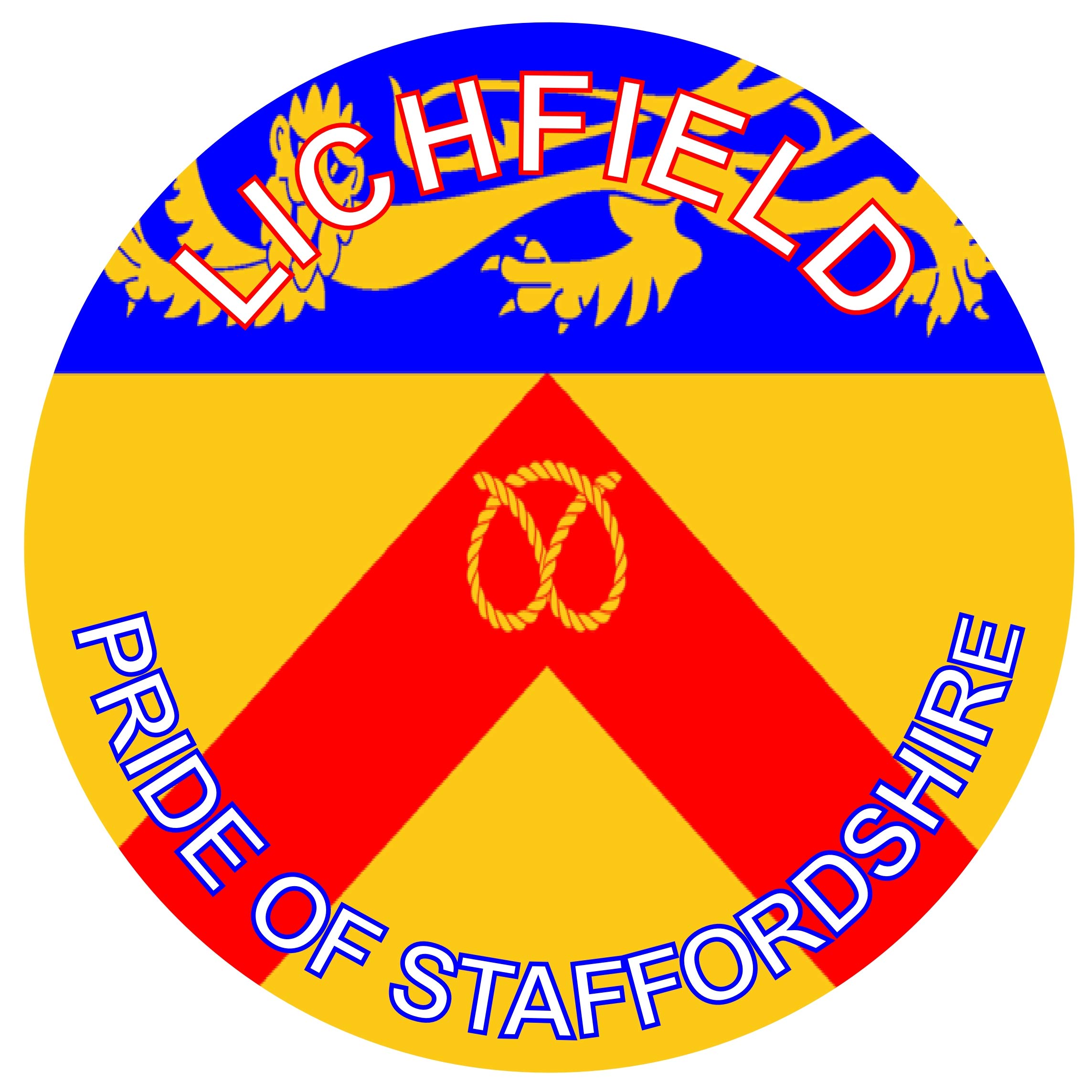 Lichfield - Pride of Staffordshire - (Two Pack) 80mm Diameter Car Bumper Window Decal Sticker