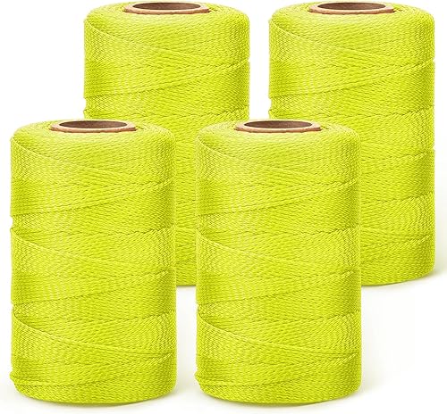Amylove Cuerda de 4 rollos de cuerda de nailon trenzado, diseño de señuelo, líneas trenzadas de mampostería para trabajos de mampostería, proyectos