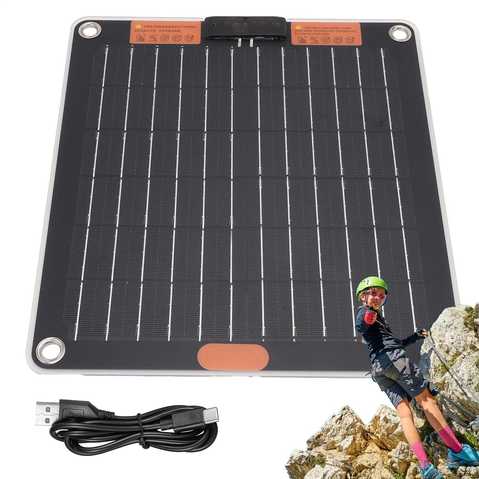 Ładowarka do panelu słonecznego, szybkie ładowanie 30 W panel słoneczny Power Bank, przenośny zestaw komórek z 2 portami USB, kopia zapasowa energii na kemping, wędrówki i plecaki, 1,06 x 0,98 x 0,12