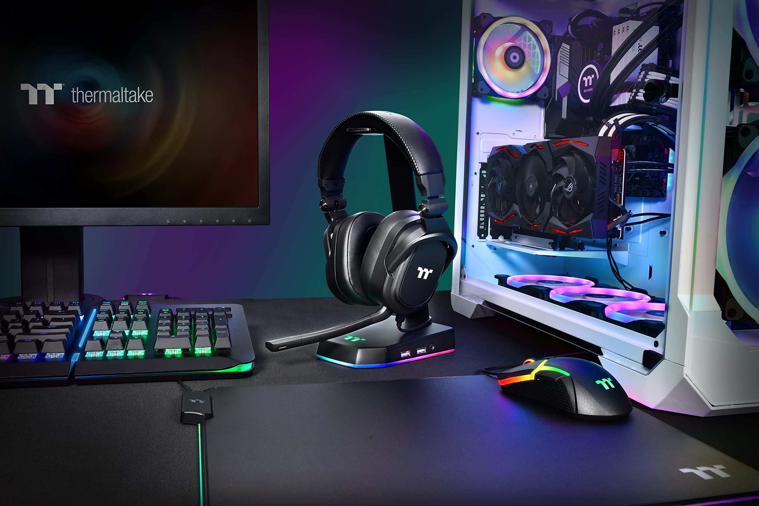 Thermaltake AURICULARES + MICRO ARGENT H5 GAMING NEGR 50MM/MICRO BIDIRECCIONAL DESMONTABLE/PLEGABLES GHT-THF-ANECBK-30