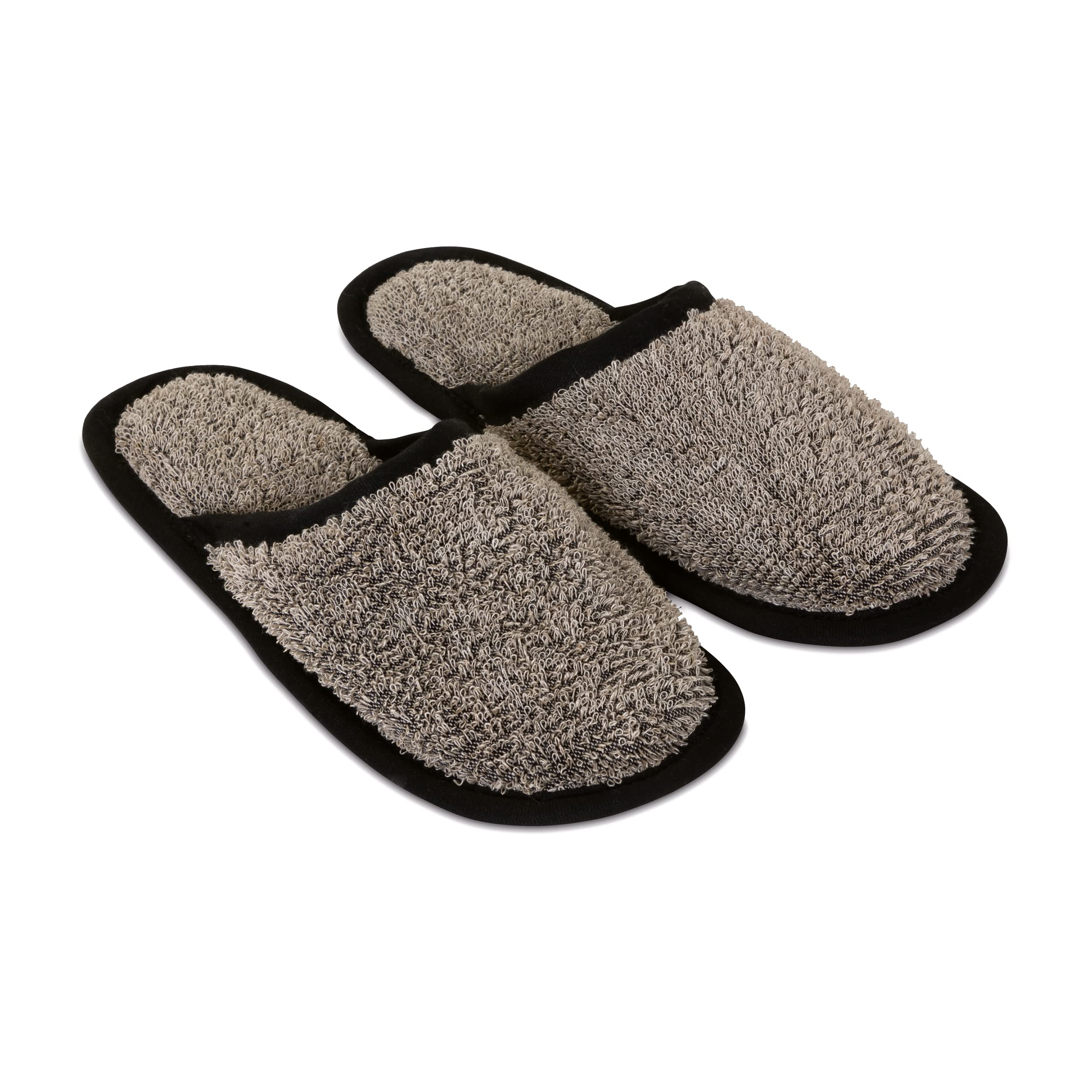 Möve Pantofole sauna taglia 39-41 in 60% lino/40% cotone, colore naturale/nero