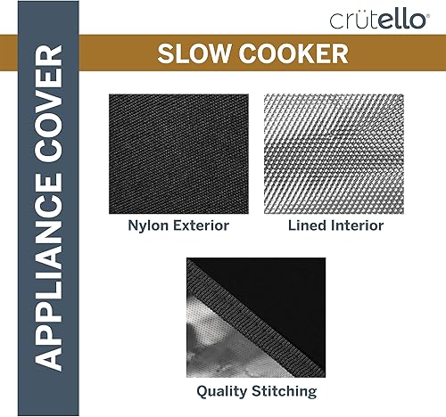 Miniatura 7 de Crutello Cubierta para olla Crock cubierta antipolvo para electrodomésticos pequeños que mide 18.57 x 8.5 x 11.75 pulgadas, compatible con ollas de