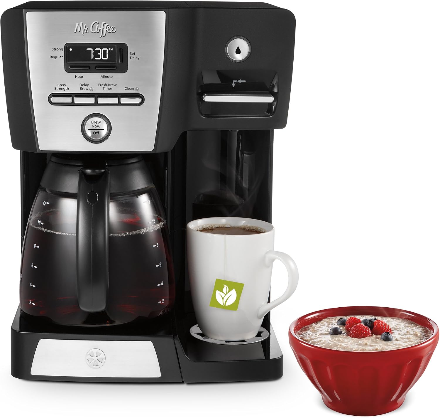Mr. Coffee 12-Cup Programmable Coffeemaker Coffee Maker, 16-Ounce, Black/Chrome