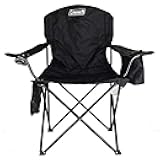 Coleman Portable Camping Chair with 4-Can Cooler, Cushioned Seat & Back with Side Pockets & Cup Holder, Carry Bag Included, Great for Camping, Tailgating, Firepits, Patio, & More