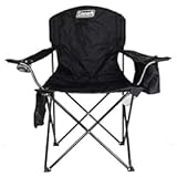 Coleman Portable Camping Chair with 4-Can Cooler, Cushioned Seat & Back with Side Pockets & Cup Holder, Carry Bag Included, Great for Camping, Tailgating, Firepits, Patio, & More