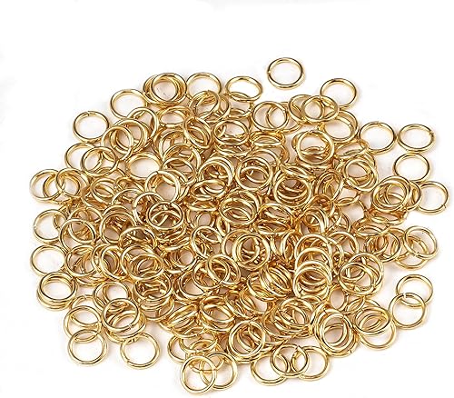 500 piezas de anillos de salto de acero inoxidable de 5 mm, calibre 21, chapados en oro, anillos O de metal, conectores de un solo bucle cerrados