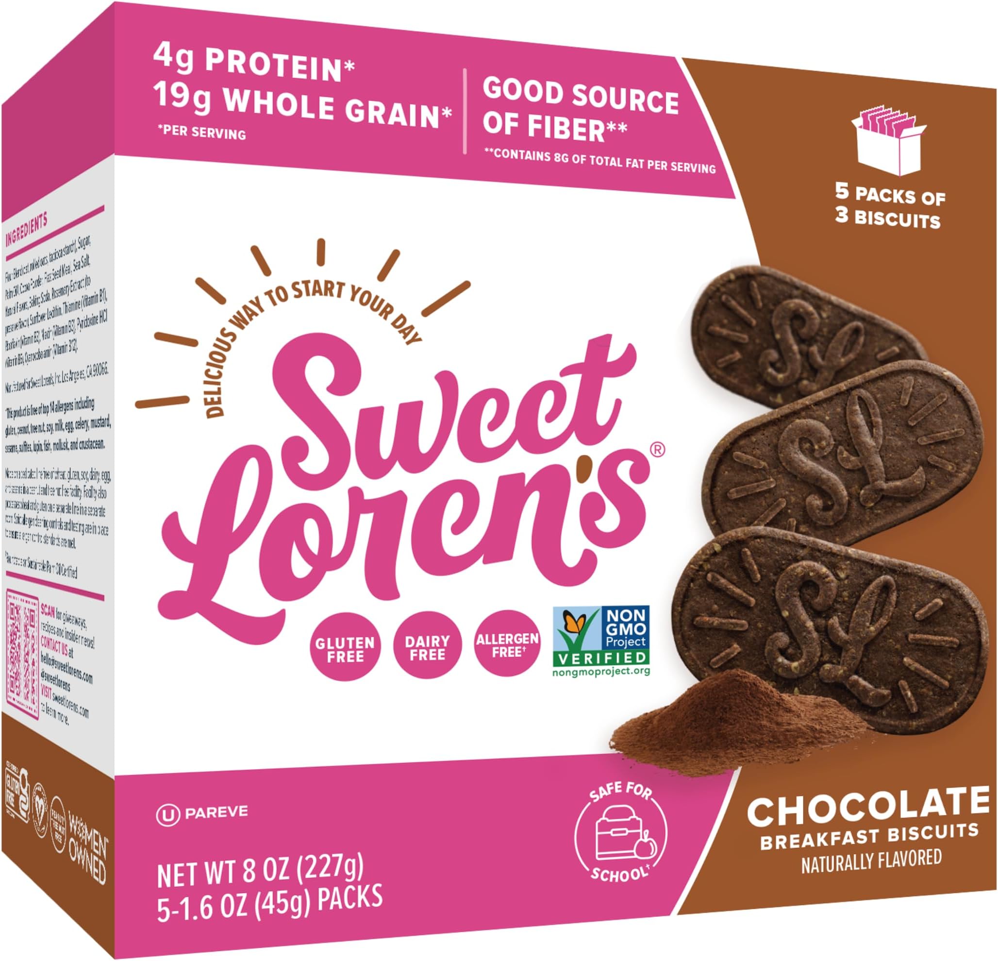 Sweet Loren's Gluten Free & Vegan Chocolate Breakfast Biscuits