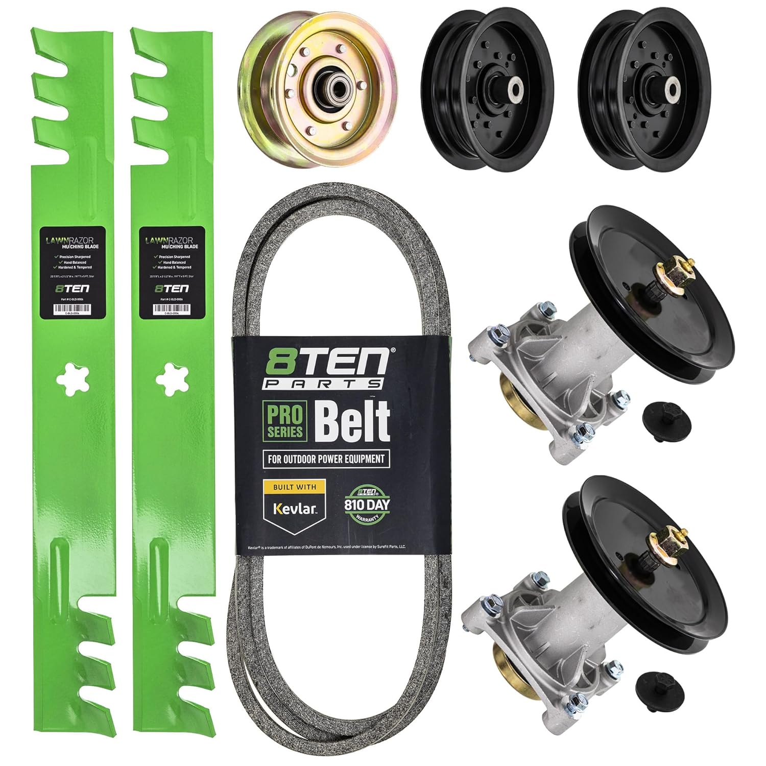 8TEN Deck Rebuild Kit for Craftsman T287121 917253270 917253640 917288123 917288210 Blade Spindle Belt Idler