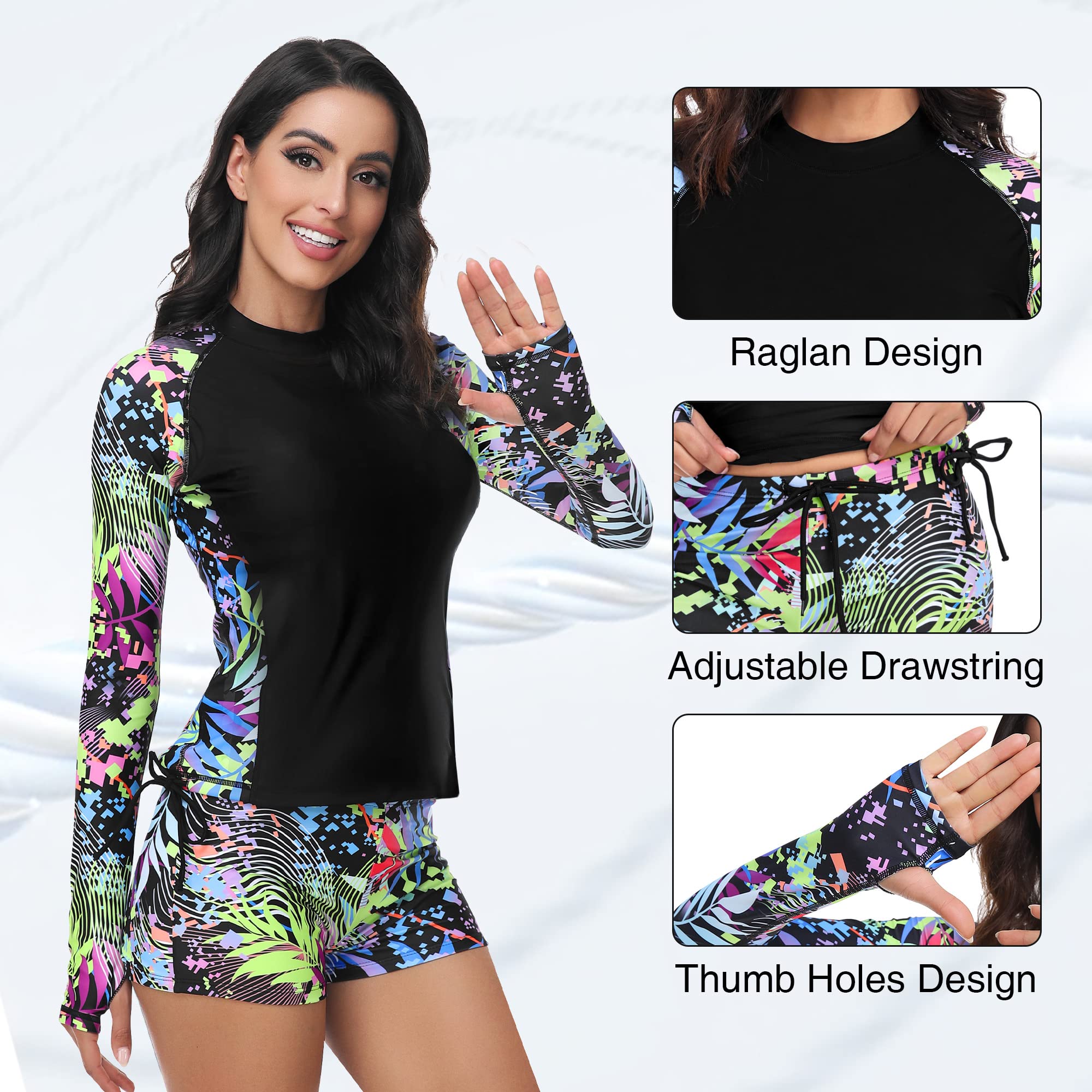 UNIQUEBELLA Traje de baño de Manga Larga de una Pieza con UPF 50+