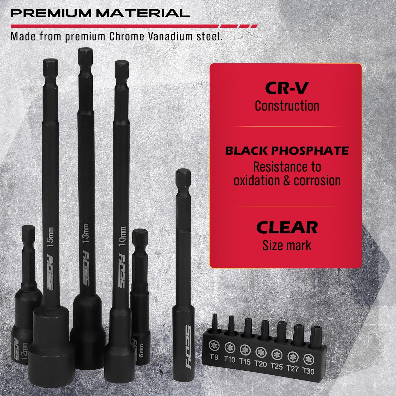 Magnetic Impact Long Nut-Driver Set:33-Piece Metric Hex Nut Driver Drill Bit with Screwdriver Bit Set Extension Nut Driver Setter for Mechanic Garages Workshops Repair