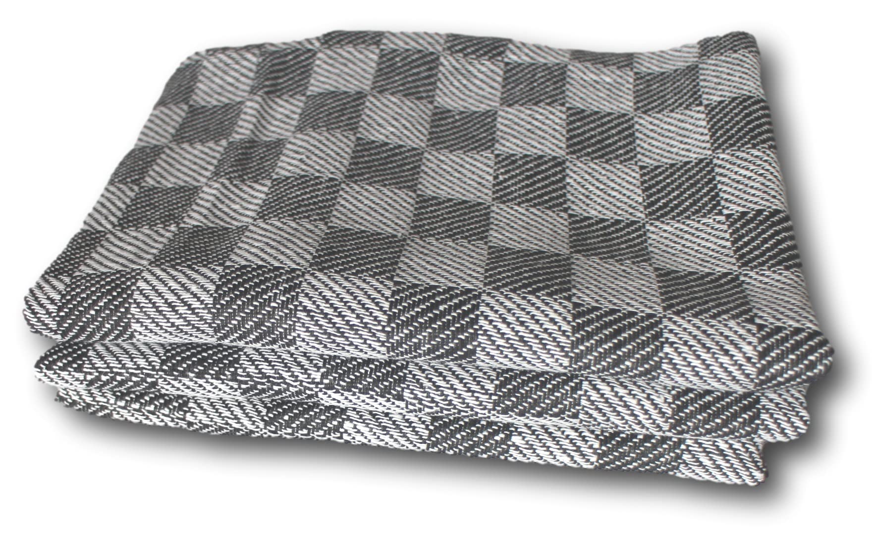 Casa D'Or Pack of 3 Luxury Grey Checked Soft Kitchen Tea Towels, Absorbent and Durable Professional Grade Dish Cloths for Kitchen Catering Resturant, Black/Grey 50cm x 60cm