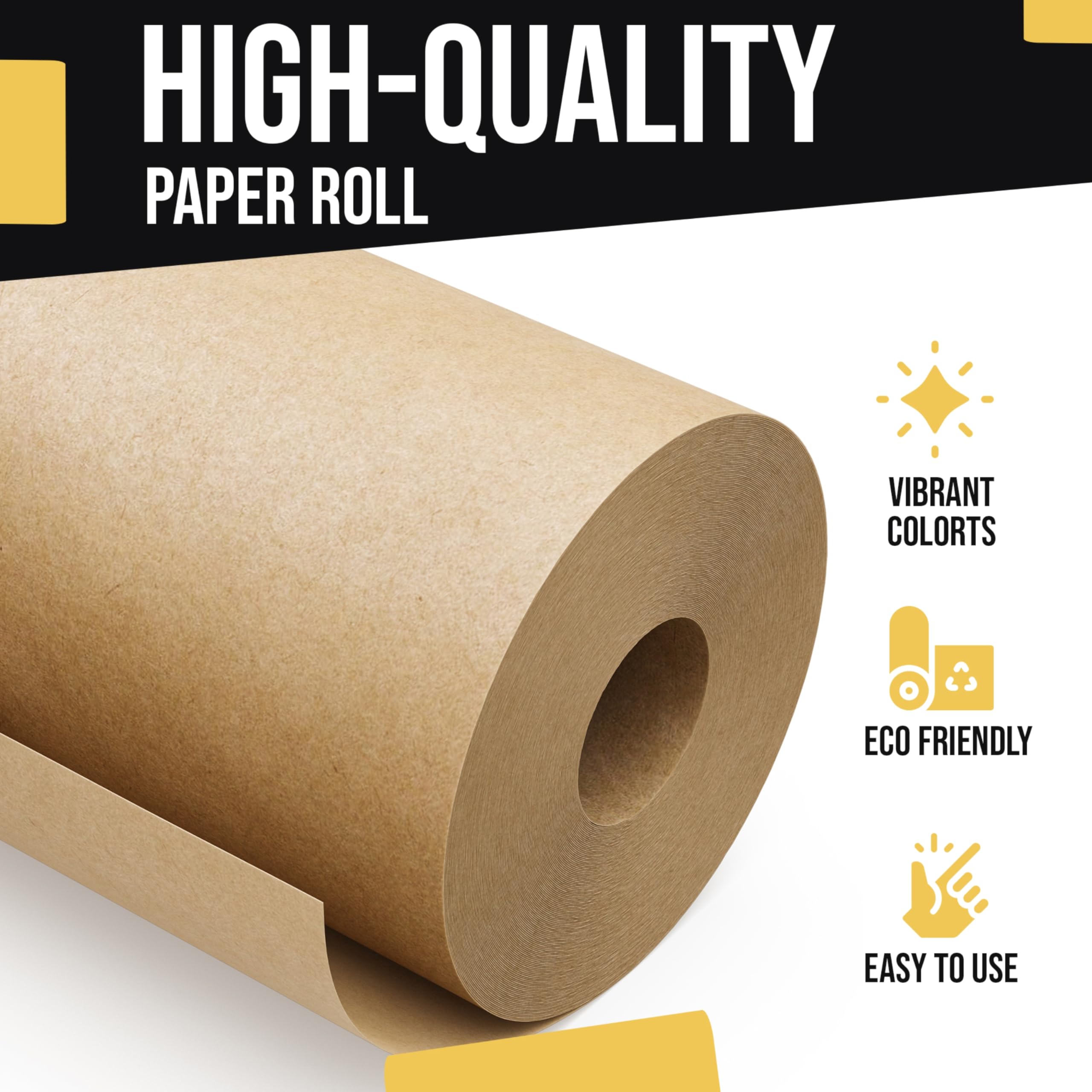 Natürliches Kraftpapier, 45,1 x 3,352,8 cm, braune Rolle, Geschenk- und Versandpapier, perfekt zum Basteln und Verpacken von Crown Display