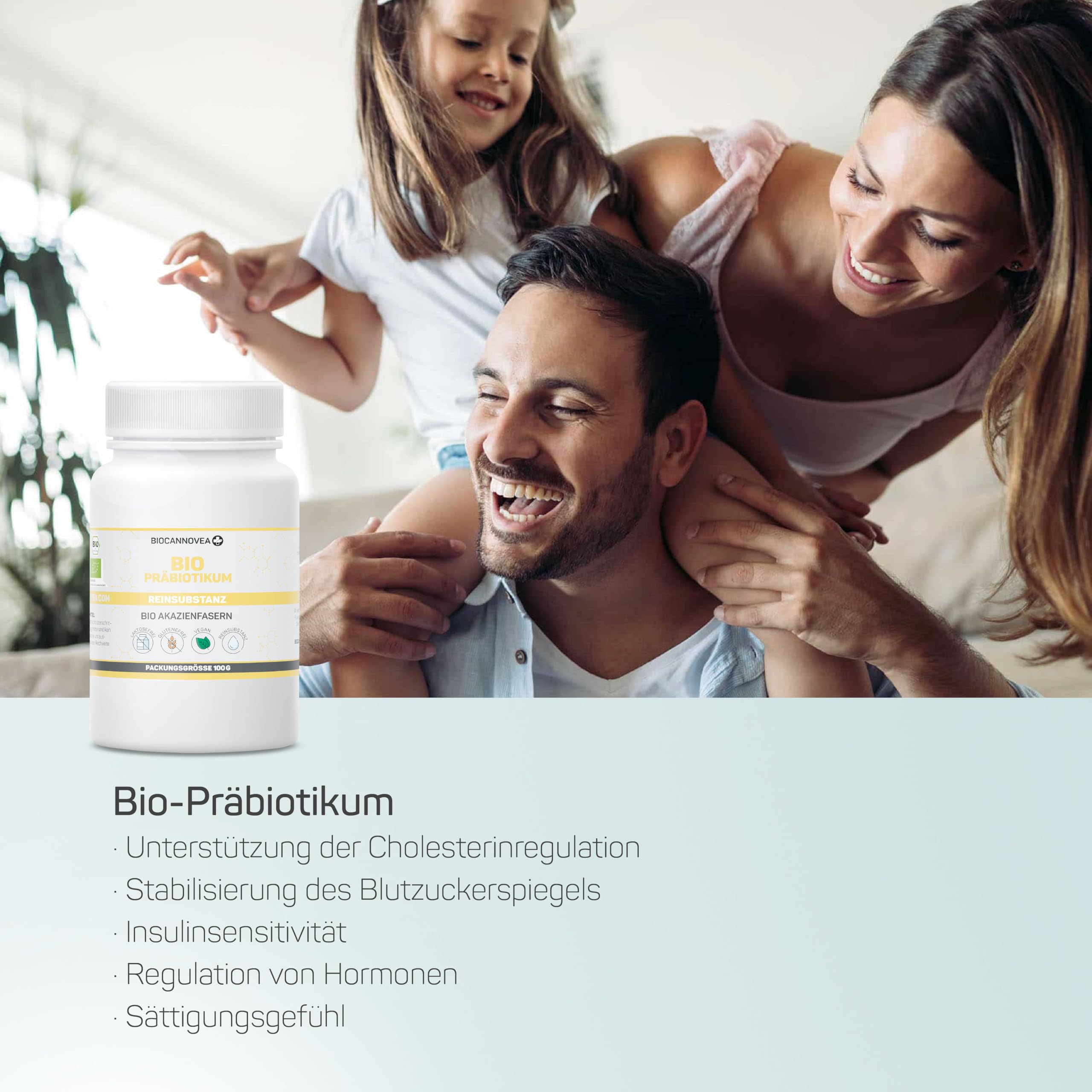 Bio Präbiotikum - mit Akazienfasern zur Unterstützung des Darmgesundheit - fördert Immunsystem & Darmflora und unterstützt die mentale Gesundheit - in Österreich produziert