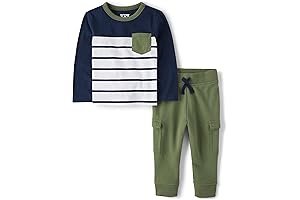 Trendy Boy's Apparel: Chic Long Sleeve Shirt and Pants Set