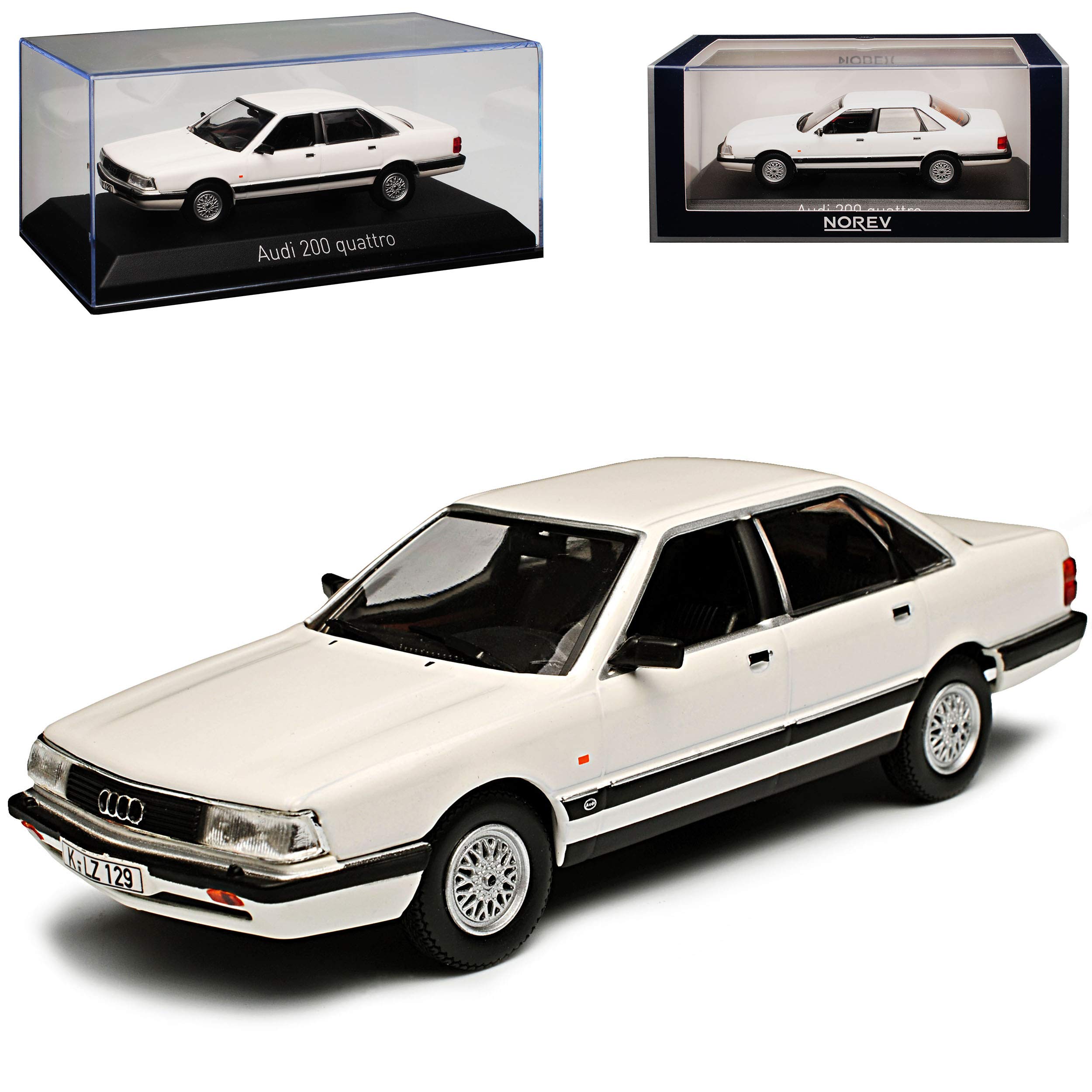 A*u*d*i 200 C3 Quattro Limousine Weiss Baugleich A*u*d*i 100 1983-1991 2. Generation 1/43 Norev Modell Auto