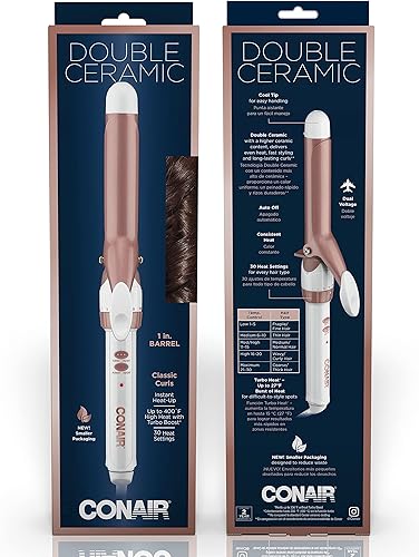 Miniatura 7 de Conair El rizador de doble cerámica de 1 pulgada el barril de 1 pulgada produce rizos clásicos para uso en cabello corto mediano y largo
