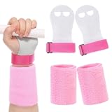2 Gymnastics Grips Wristbands Sets&comma; Gymnastic Hand Grips Gymnastic Bar Palm Protection & Wrist Support Sports Accessories for Kids Youth Gymnastic Hand Grips for Workout Exercise