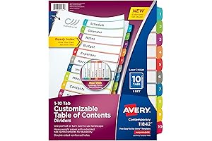 Avery Customizable Table of Contents Dividers
