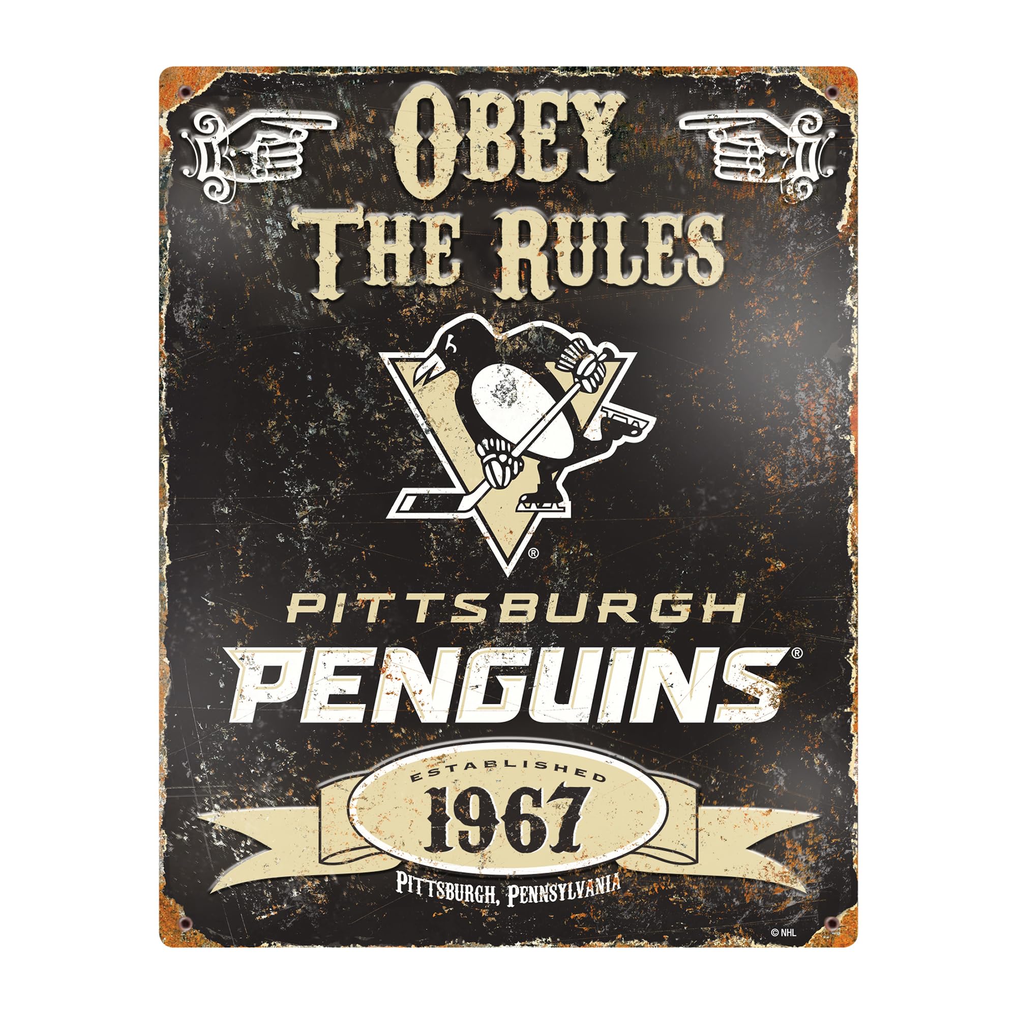 Party Animal NHL Hockey Vintage Wall Décor, Pittsburgh Penguins