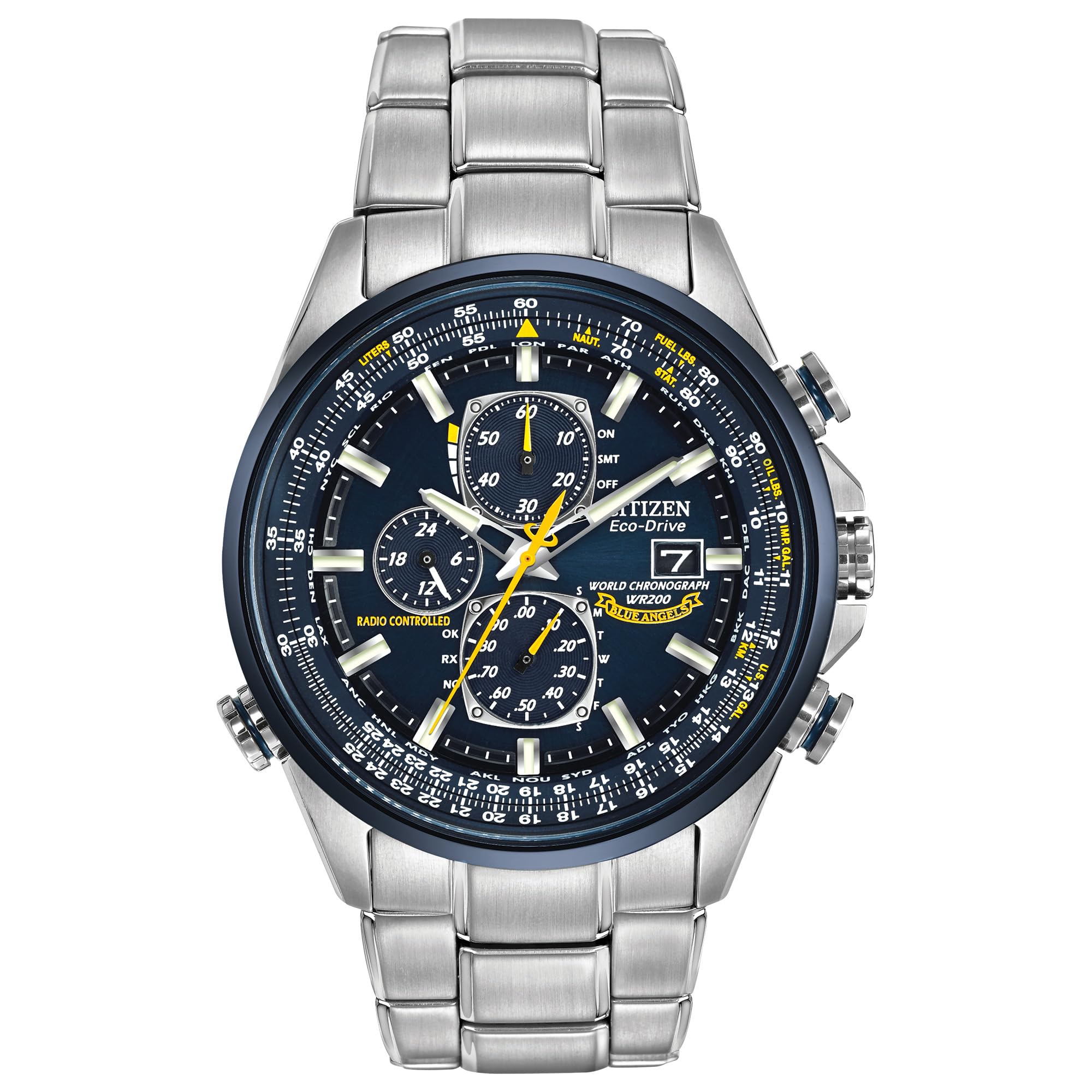 Citizen Men's Eco-Drive Sport Luxury World Chronograph Atomic Time Keeping Watch