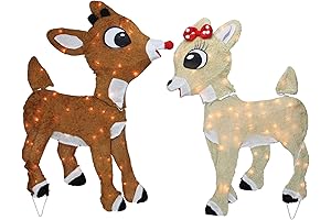 Northlight Lighted Rudolph and Clarice Outdoor Christmas Decorations