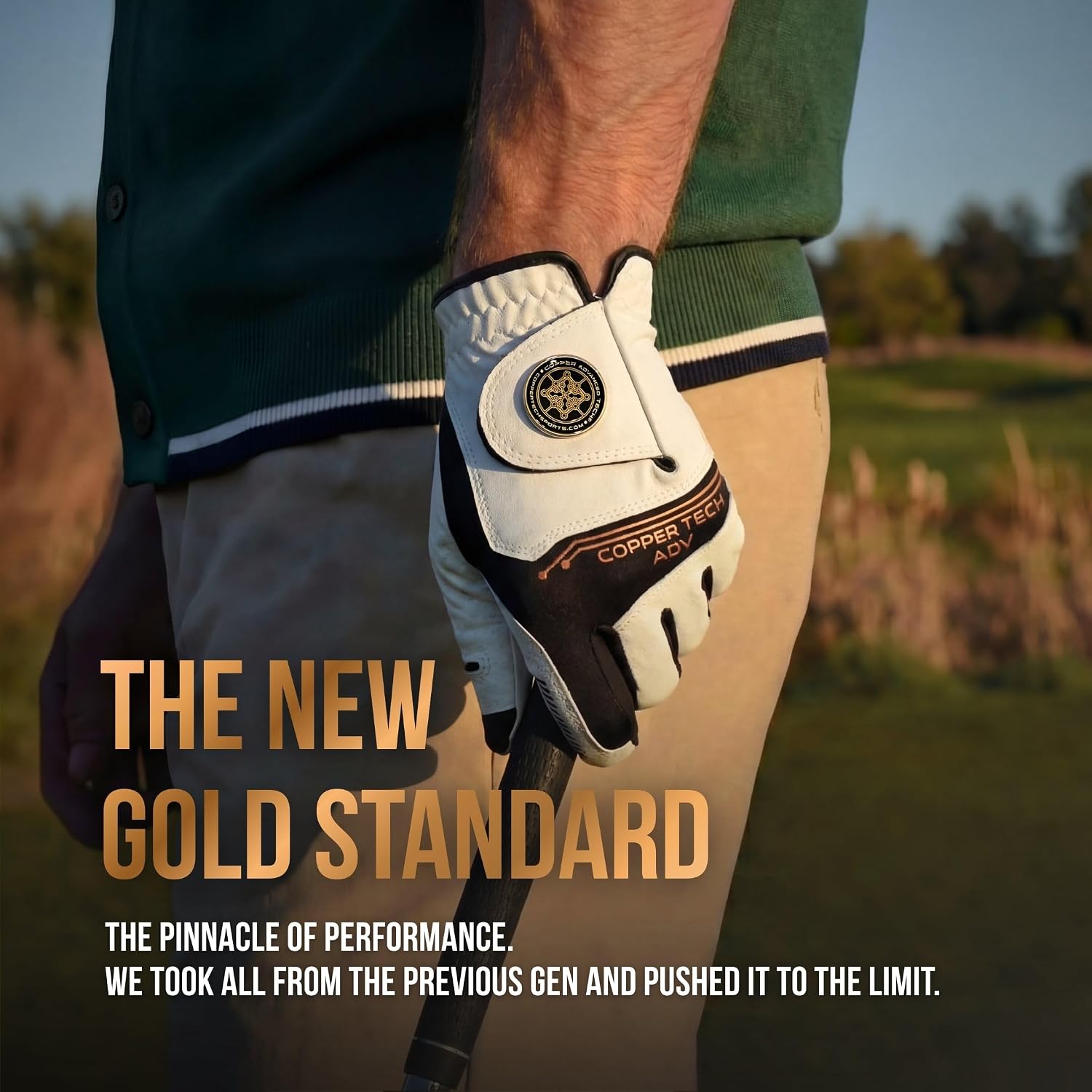 Copper Advanced Tech 2.0 Golf Gloves for Men | Copper Compression Joint Support Golf Glove with Tacky Grip, Tear Resistant Durability, All Weather Grip Control, Comfort for Weak Grip and Arthritis