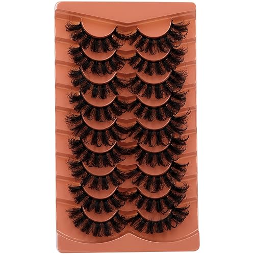 Vista 56 de Pestañas postizas de visón finas, pestañas postizas esponjosas rizadas en D, pestañas de visón sintético, 0.551 in, aspecto natural, pestañas