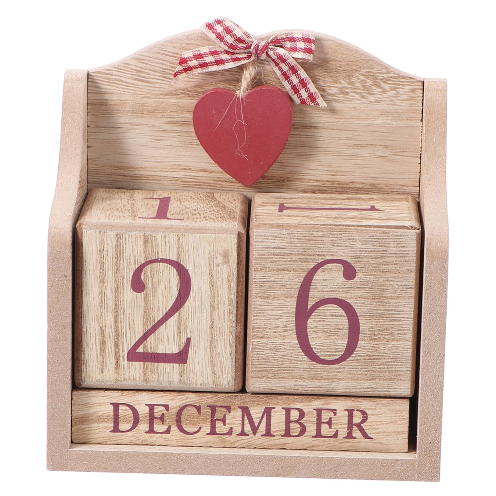 MAGICLULU Calendario in Legno Retrò Cambio Data Manuale, Decorazione Unica Color Cachi per Scrivania Scuola e Regalo Originale