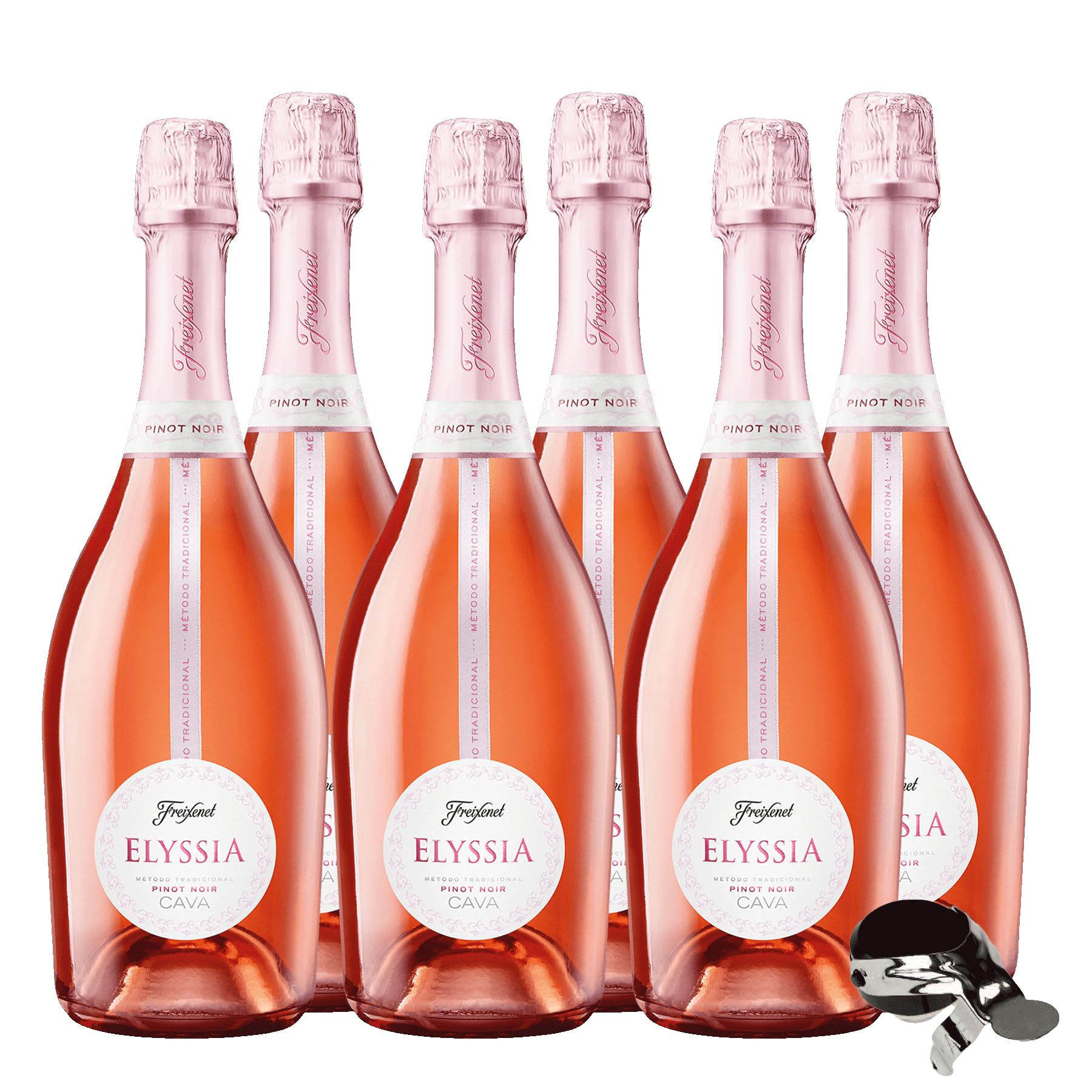 Freixenet Elyssia Pinot Noir D.O. Cava, Spanischer Premiumsekt (6x0,75l) Set, Brut, mit intensiven Aromen reifer Himbeeren und roter Kische, hervorragend zu Meeresfrüchten, Fisch sowie Geflügel