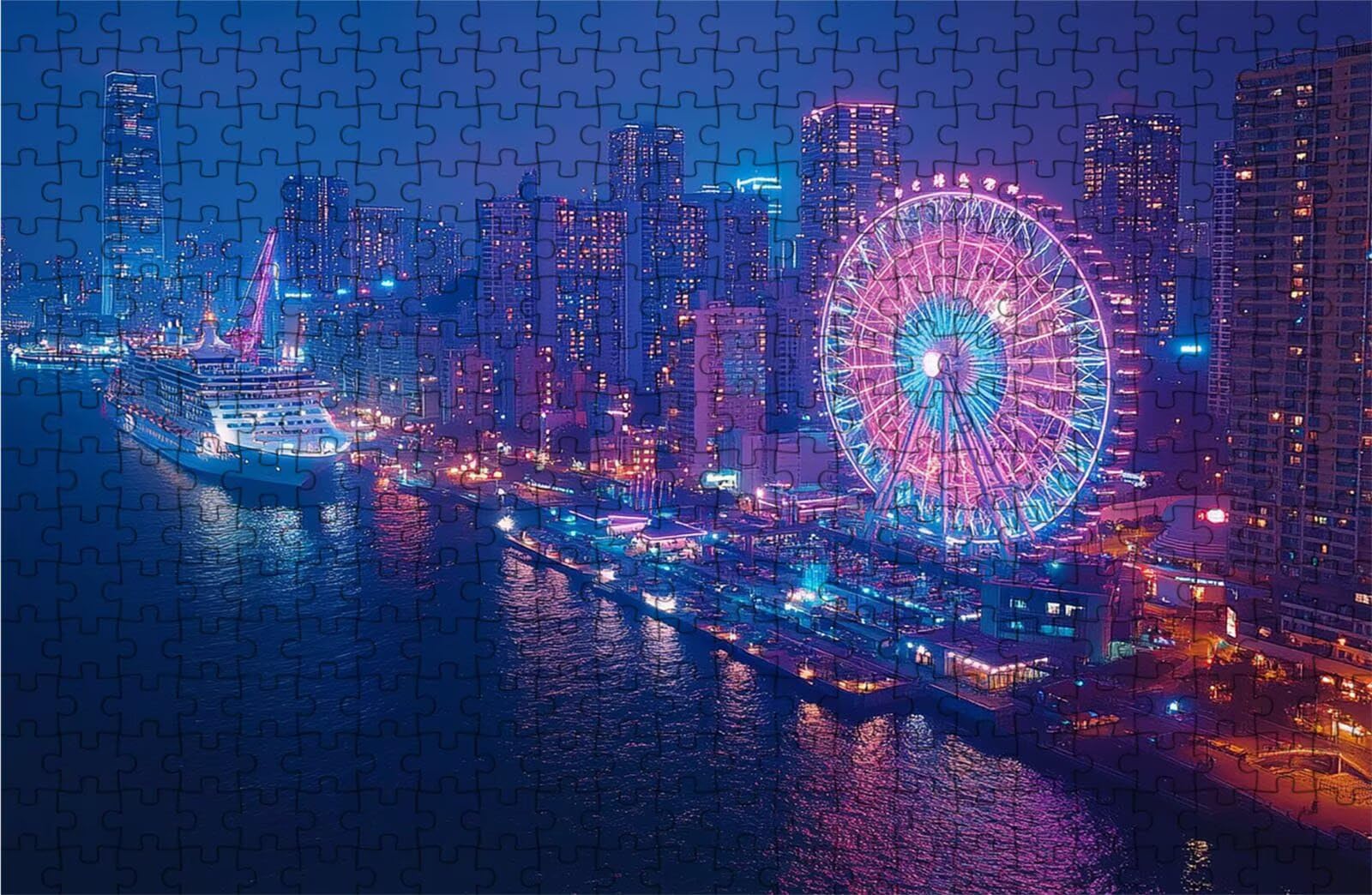 Puzzle 2000 elementów, statek wycieczkowy dla dorosłych, drewniane puzzle dla dorosłych, diabelski młyn, klasyczne puzzle 2000 elementów dla całej rodziny, puzzle do dekoracji pokoju, prezenty dla
