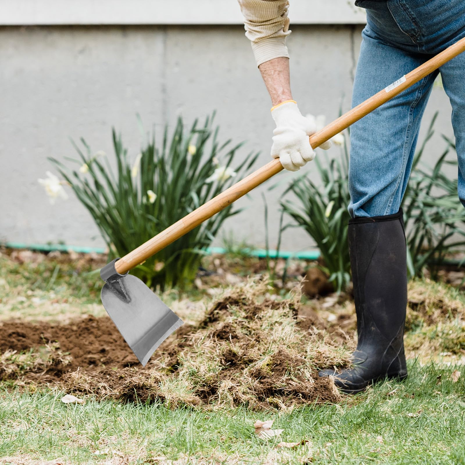 SEWACC Azada de Jardinería de Acero Inoxidable para Cultivo de Hortalizas Amplia Aplicación y Mejora la Eficiencia en Trabajos de Jardinería al Aire Libre